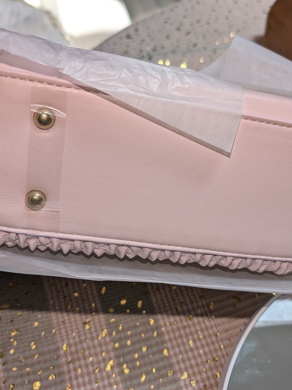 H-115 bebe Erika Mini Shopper Textured Top-Handle Satchel In Dusty Pink - Picture 9 of 9